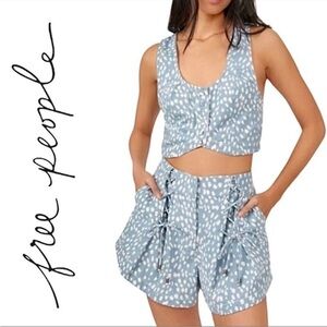 Free People Bennett Cloud Combo short and top set